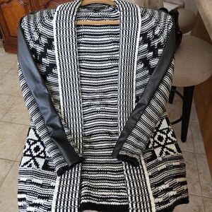 Womens size SP black & white cardigan